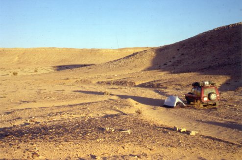 Free camping in the desert.