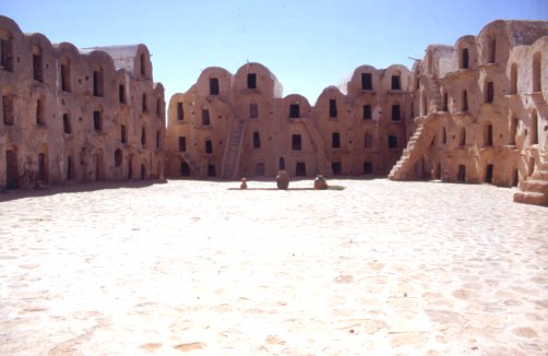 Ghorfas - fortified grain storage bins.